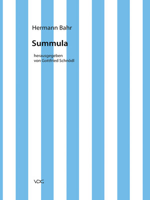 cover image of Hermann Bahr / Summula